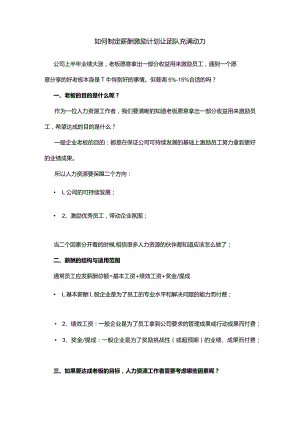 如何制定薪酬激励计划让团队充满动力.docx