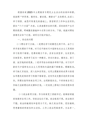 副书记教育专题生活会个人检查材料.docx