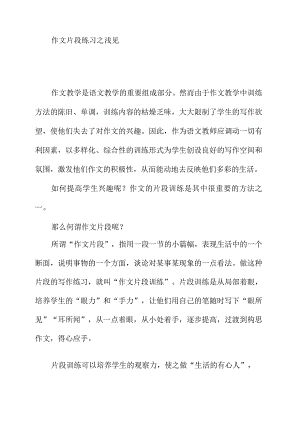 作文片段练习之浅见.docx