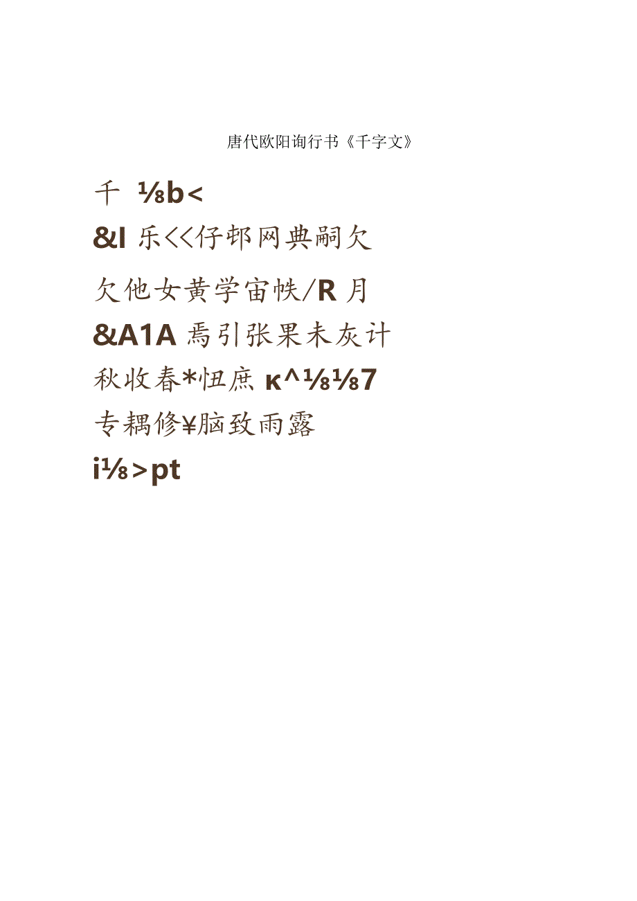 唐代欧阳询行书《千字文》.docx_第1页