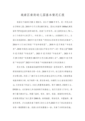 城南区南街幼儿园基本情况汇报.docx