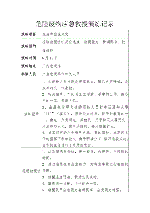 危险废物应急救援演练记录.docx