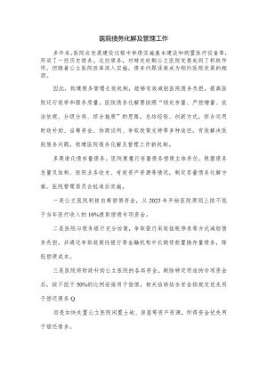 医院债务化解及管理工作.docx