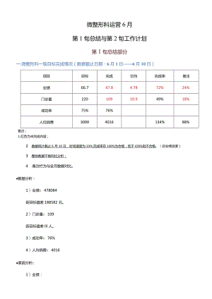 医美微整形月度运营数据总结.docx