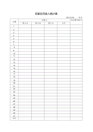 农家乐月、季收入统计表.docx