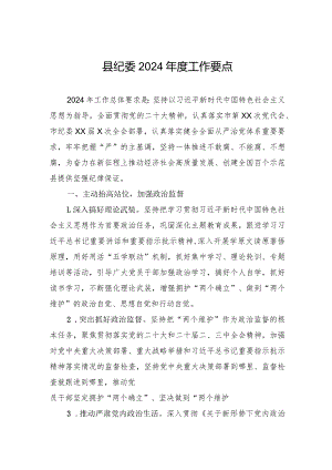 县纪委2024年度工作要点.docx