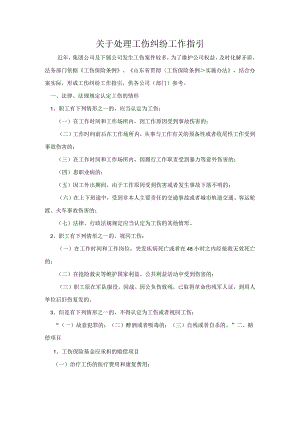 关于处理工伤纠纷工作指引.docx