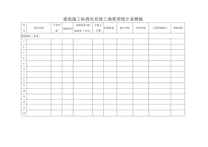 建筑施工标准化星级工地推荐统计表模板.docx