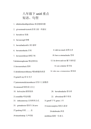 八年级下unit1重点短语.docx