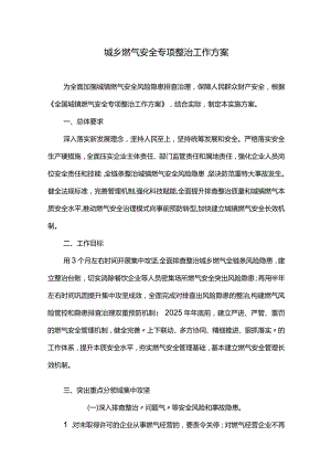 城乡燃气安全专项整治工作方案.docx
