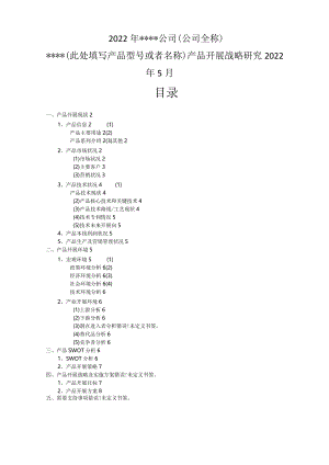 企业产品发展战略研究报告模板.docx