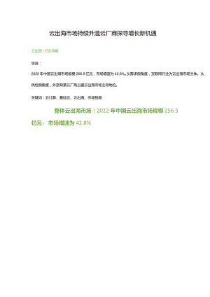 云出海市场持续升温云厂商探寻增长新机遇.docx