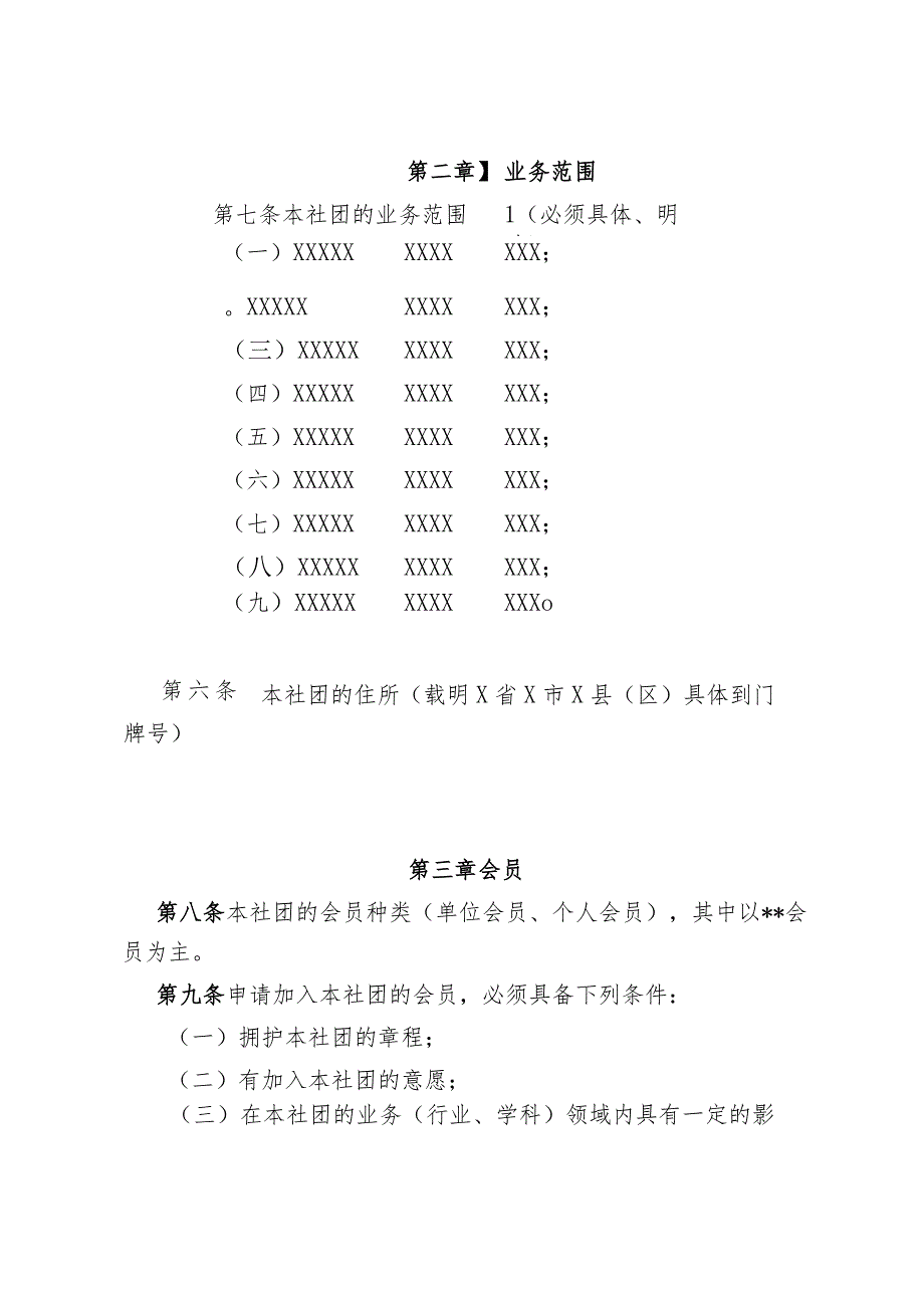 山西省社会团体修改章程核准（无业务主管单位）社会团体章程示范文本-终版.docx_第3页