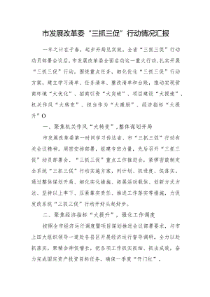 市发展改革委“三抓三促”行动情况汇报.docx