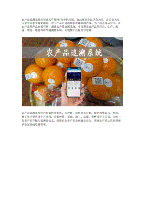 农产品追溯系统应用意义.docx