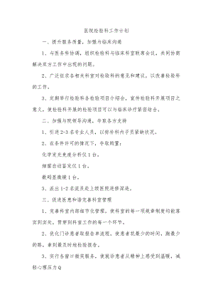 医院检验科工作计划.docx