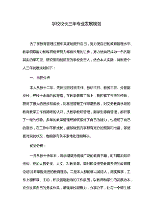 学校校长三年专业发展规划.docx