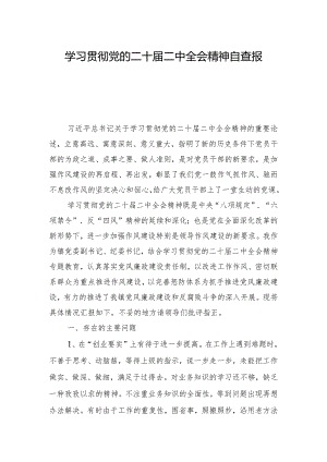 学习贯彻党的二十届二中全会精神自查报告.docx
