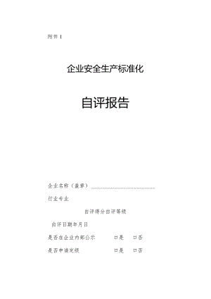企业安全生产标准化自评报告（含主要负责人承诺书）.docx