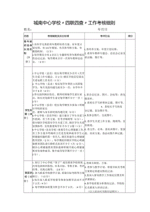 城南中心学校“四联四查”工作考核细则.docx