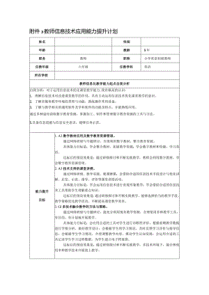 信息提升工程2.0 小学 教师信息技术应用能力提升计划.docx