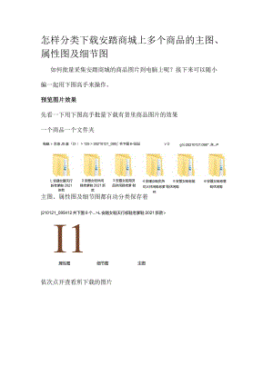 怎样分类下载安踏商城上多个商品的主图、属性图及细节图.docx