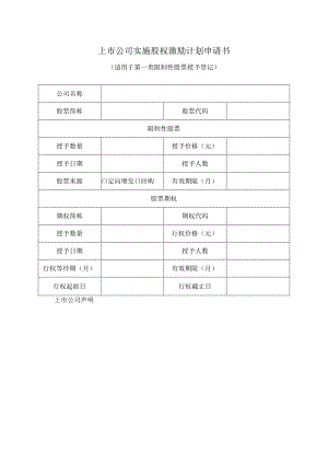 上市公司实施股权激励计划申请书.docx