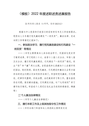 (模板)2022年度述职述责述廉报告.docx