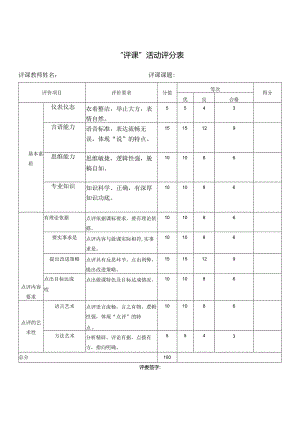 “评课”活动评分表.docx