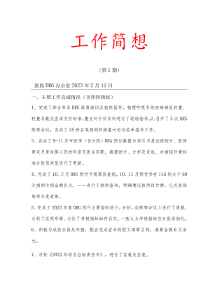 DRG办公室2023年月度工作简报模板.docx