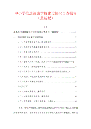 中小学推进清廉学校建设情况自查报告.docx