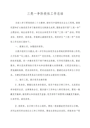 三亮一争阶段性工作总结.docx