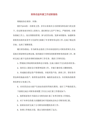 【精品】财务总监年度工作述职报告.docx