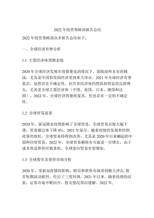 2022年投资策略部报告总结.docx