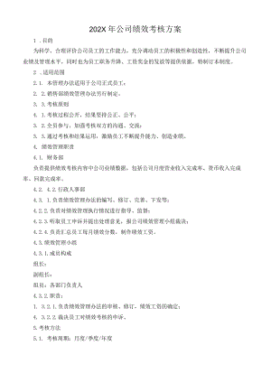 202X年公司绩效考核方案.docx