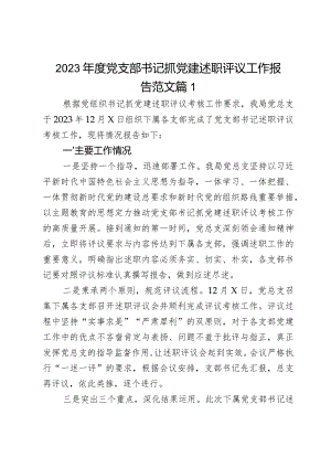 2023年度支部书记抓党建述职评议工作报告2篇.docx