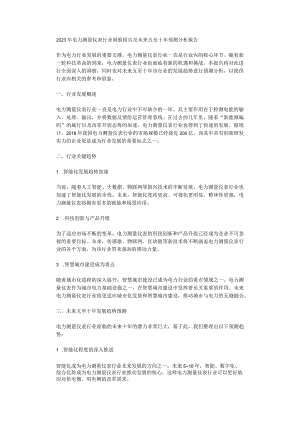 2023年电力测量仪表行业洞察报告及未来五至十年预测分析报告.docx