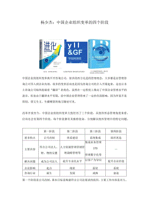 中国企业组织变革的四个阶段（杨少杰）.docx