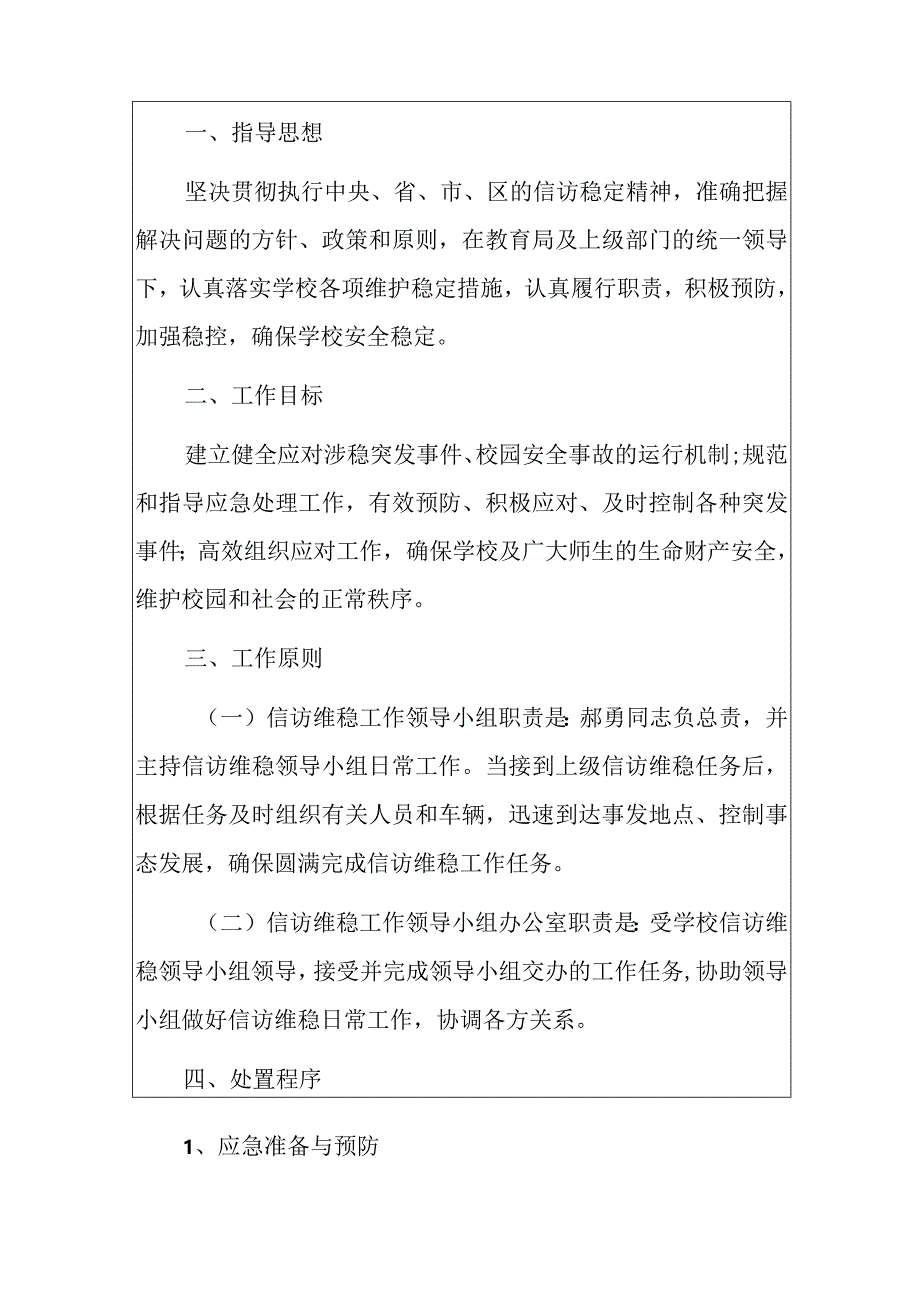 2023实验学校信访稳定应急处置预案.docx_第2页