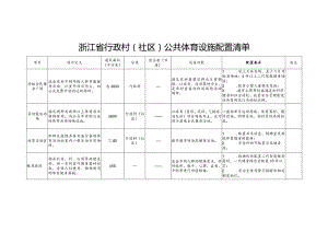 浙江省行政村（社区）公共体育设施配置清单.docx