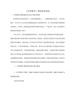 课程建设规划内容及格式模板.docx