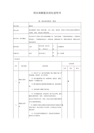 项目部测量员岗位说明书.docx