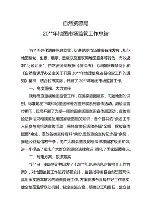 自然资源局地图市场监管工作总结.docx