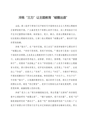 淬炼“三力”让主题教育“破圈出道”.docx