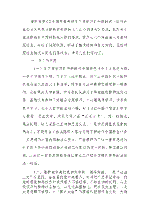 第二批主题教育专题民主生活会对照检查发言材料.docx