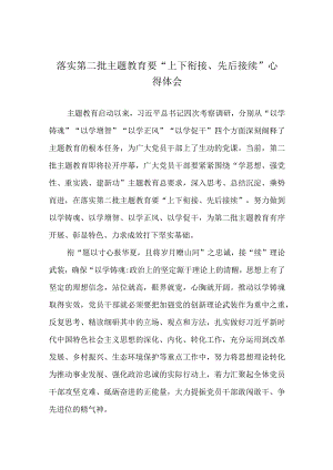 落实第二批主题教育要“上下衔接、先后接续”心得体会.docx