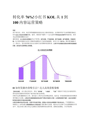 转化率76%！小红书KOL从1到100内容运营策略.docx
