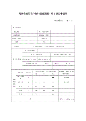 海南省省级农作物种质资源圃（库）确定申请表.docx