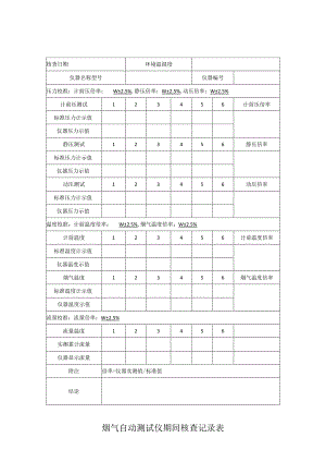 烟气自动测试仪期间核查记录表.docx