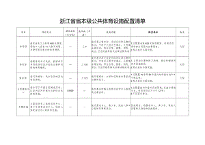 浙江省省本级公共体育设施配置清单.docx